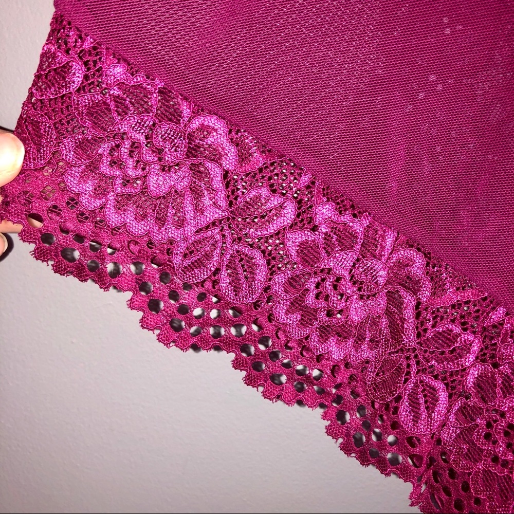 Deep Purple/Magenta Lace Body Suit XS/S NWOT - Picture 5 of 5